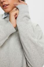 Women Esprit Light Grey Cotton Blend Pullover Sweatshirt Sweatshirts & Hoodies XF444428 - Image 3