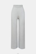 Women Esprit Light Grey High-rise rib knit trousers Trousers & Pants XF4444466 - Image 5