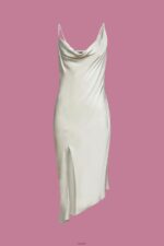 Women Esprit Light Grey Lace midi dress, LENZING ECOVERO Dresses XF4444216 - Image 5