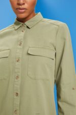 Women Esprit Light Khaki Cotton shirt dress Dresses XF444445 - Image 3