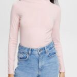 Women Esprit Light Pink Boat neck long sleeve top Long Sleeve XF4444368