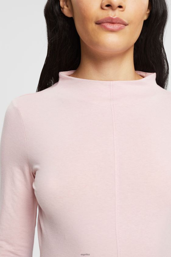 Women Esprit Light Pink Boat neck long sleeve top Long Sleeve XF4444368 - Image 3
