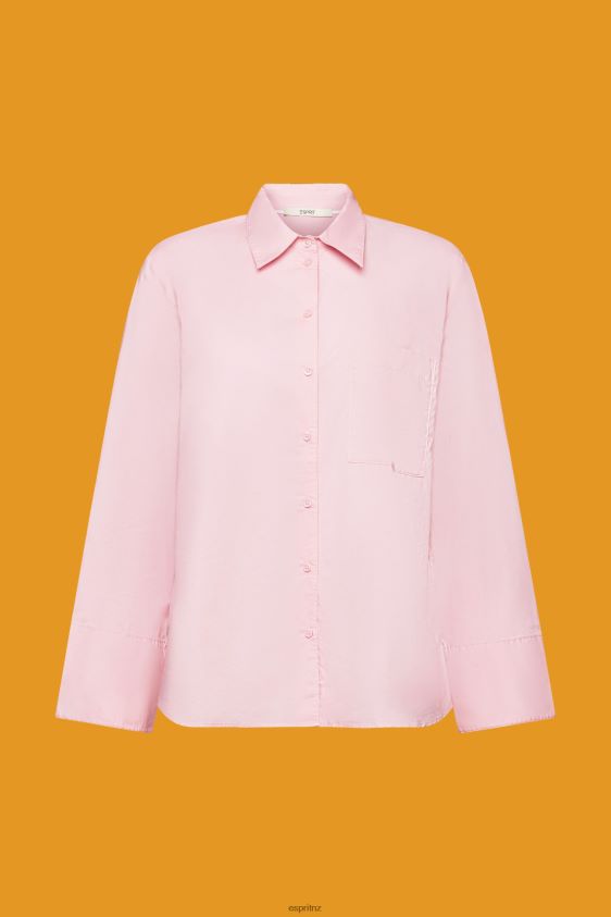 Women Esprit Light Pink Oversized white cotton blouse Blouses XF4444407 - Image 5
