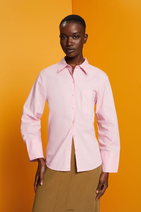 Women Esprit Light Pink Oversized white cotton blouse Blouses XF4444407 - Image 1