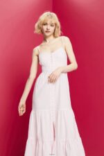 Women Esprit Light Pink Strappy maxi dress Dresses XF4444234