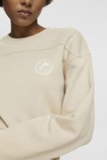Women Esprit Light Taupe Cropped sweatshirt Sweatshirts & Hoodies XF4444154 - Image 3