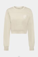 Women Esprit Light Taupe Cropped sweatshirt Sweatshirts & Hoodies XF4444154 - Image 5