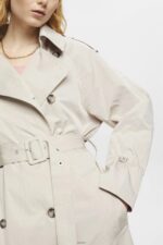 Women Esprit Light Taupe Double-breasted trench coat Coats XF4444266 - Image 3