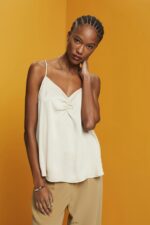 Women Esprit Light Taupe Satin strappy top Top XF4444355