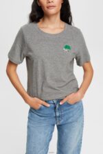 Women Esprit Medium Grey Embroidered t-shirt T-Shirts XF4444528