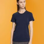 Women Esprit Navy Cotton crewneck t-shirt T-Shirts XF4444459