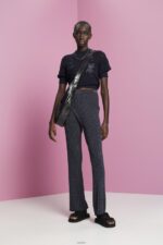 Women Esprit Navy Glitter effect knitted trousers Trousers & Pants XF4444259 - Image 2