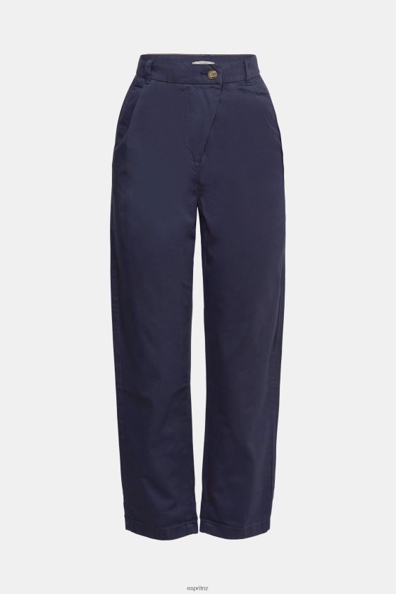 Women Esprit Navy High-rise chinos, 100% Pima cotton Trousers & Pants XF4444344 - Image 5