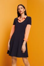 Women Esprit Navy Jersey mini dress Dresses XF444461