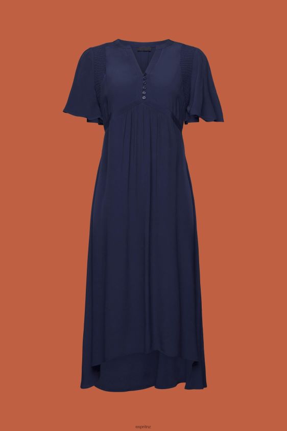 Women Esprit Navy Midi dress with a fixed tie belt Dresses XF4444231 - Image 5