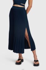 Women Esprit Navy Pleated midi skirt Skirts XF4444390 - Image 2