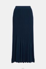 Women Esprit Navy Pleated midi skirt Skirts XF4444390 - Image 6