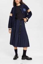 Women Esprit Navy Pleated skirt with belt Skirts XF4444548 - Image 2