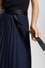Women Esprit Navy Pleated skirt with belt Skirts XF4444548 - Image 3
