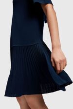 Women Esprit Navy Pretty Pleats Frill Hem Dress Dresses XF4444470 - Image 2