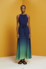 Women Esprit Navy Sleeveless maxi dress with all-over floral pattern Dresses XF4444258