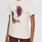 Women Esprit Nude Logo t-shirt, TENCEL blend T-Shirts XF4444441
