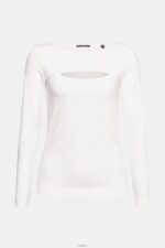 Women Esprit Off White Cut-out top Long Sleeve XF4444531 - Image 5