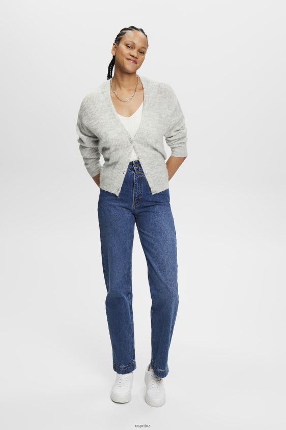 Women Esprit Off White Knitted V-neck top with linen Sweaters XF4444305 - Image 2