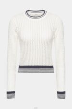 Women Esprit Off White Organic cotton structured jumper Sweaters XF4444275 - Image 5