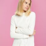 Women Esprit Off White Stand-up collar sweatshirt, cotton blend Sweatshirts & Hoodies XF4444446