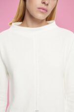 Women Esprit Off White Stand-up collar sweatshirt, cotton blend Sweatshirts & Hoodies XF4444446 - Image 3