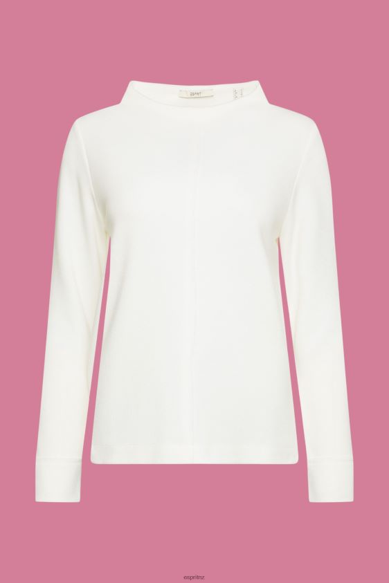 Women Esprit Off White Stand-up collar sweatshirt, cotton blend Sweatshirts & Hoodies XF4444446 - Image 5