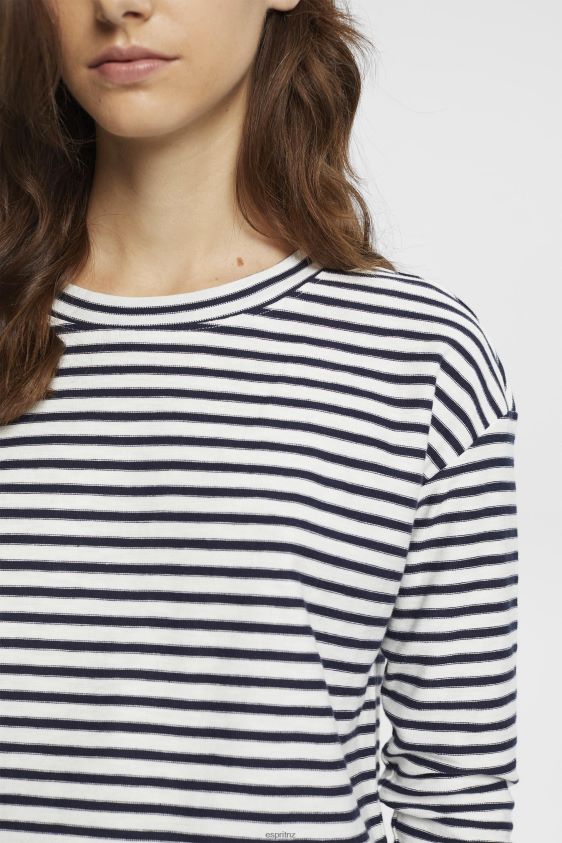 Women Esprit Off White Striped long sleeve, 100% cotton Long Sleeve XF4444251 - Image 3