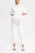 Women Esprit Off White Two-tone T-shirt T-Shirts XF4444393 - Image 2