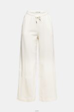 Women Esprit Off White Wide leg sweatpants Trousers & Pants XF4444527 - Image 5