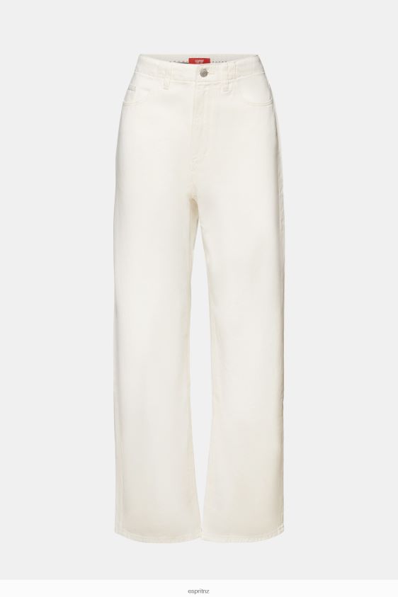 Women Esprit Off White Wide leg twill trousers, 100% cotton Trousers & Pants XF44444 - Image 5