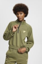 Women Esprit Olive Half-zip sweatshirt Sweatshirts & Hoodies XF4444161