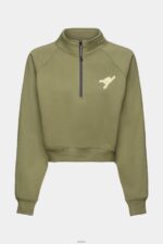 Women Esprit Olive Half-zip sweatshirt Sweatshirts & Hoodies XF4444161 - Image 5