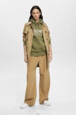 Women Esprit Olive Logo print hoodie Sweatshirts & Hoodies XF4444170 - Image 2