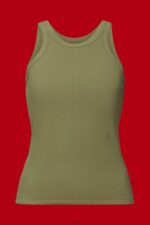 Women Esprit Olive Ribbed tank top Tank XF4444283 - Image 5