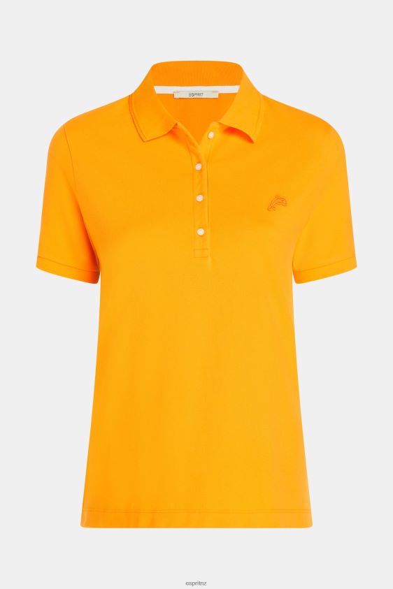 Women Esprit Orange Dolphin Tennis Club Classic Polo Polos XF4444500 - Image 4