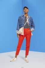 Women Esprit Orange Red High-rise slim fit trousers Trousers & Pants XF4444270 - Image 2