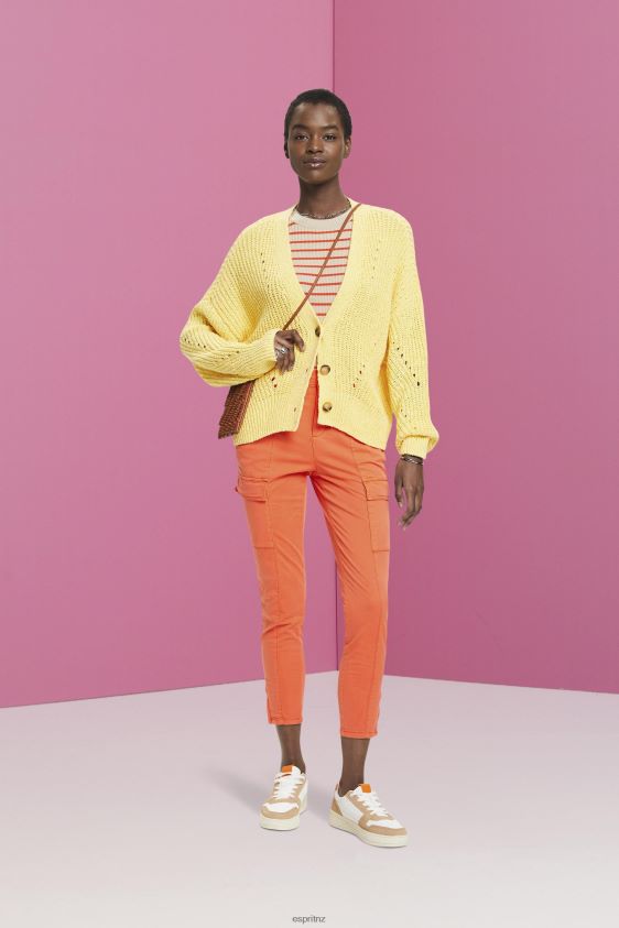 Women Esprit Orange Red Mid-rise cargo-style trousers Trousers & Pants XF4444271 - Image 2