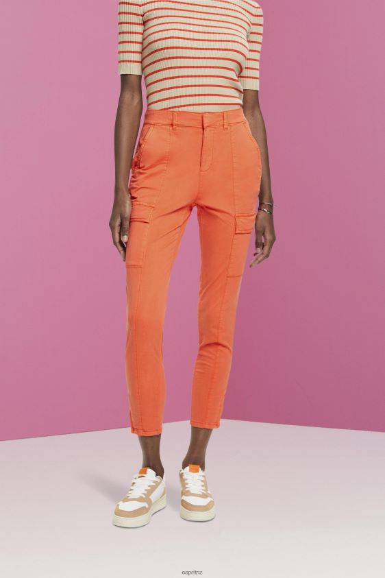 Women Esprit Orange Red Mid-rise cargo-style trousers Trousers & Pants XF4444271 - Image 1