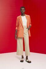Women Esprit Orange Red Oversized double-breasted blazer Coats XF4444313 - Image 2