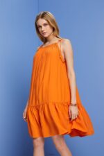 Women Esprit Orange Strappy dress with smock, TENCEL Dresses XF4444116