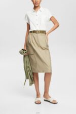 Women Esprit Pale Khaki Cargo-style midi skirt Skirts XF4444535 - Image 2
