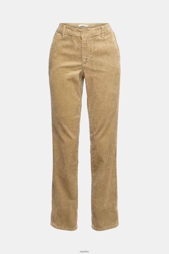 Women Esprit Pale Khaki Cord trousers Trousers & Pants XF4444346 - Image 5