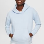 Women Esprit Pastel Blue Hoodie with kangaroo pocket Sweatshirts & Hoodies XF4444351