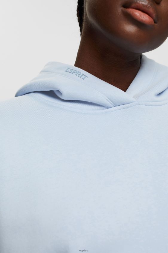 Women Esprit Pastel Blue Hoodie with kangaroo pocket Sweatshirts & Hoodies XF4444351 - Image 3